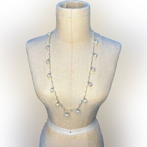 Delicate Retro Pearl (faux) drop necklace 925 sterling silver